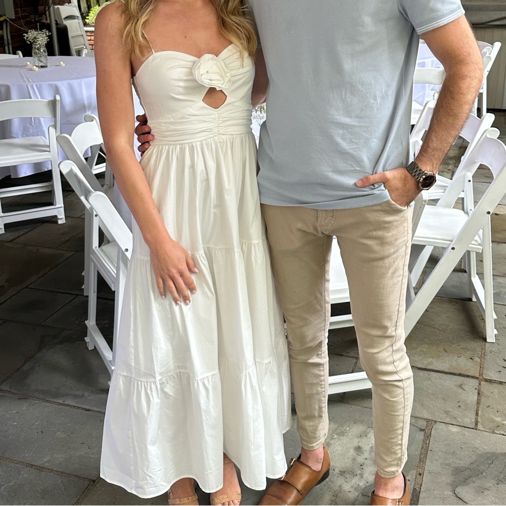 Wayf White Midi Dress